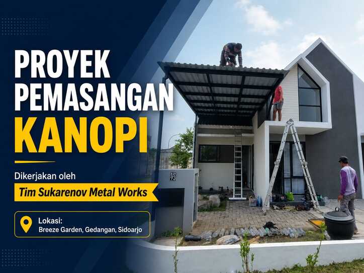 Proyek Pemasangan Kanopi — Balai Desa Kedungrejo, Waru, Sidoarjo